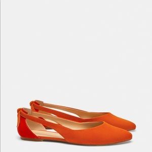 Orange Ballet flats with cut outs by Zara